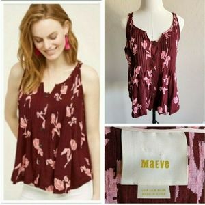 Maroon floral tank